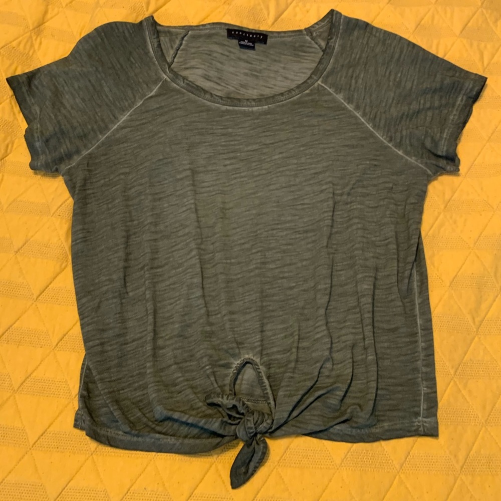 Sanctuary Tie-Front Tee - Olive